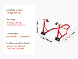 SucceBuy Motorcycle Stand Lift 850lbs Front Rear Combo Stand Lift Front Wheel Dual-Fork Stand Rear U+L Fork Swingarm Spool Stand
