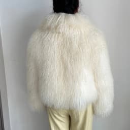 Beiziru Women's Dark Brown Mongolia Sheep Fur Jacket with Turndown Collar Stylish Warm Outerwear