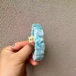 2026 AAA Grade Natural Larimar/Copper Pectolite Bead 10x14mm Bracelet Dominicana Genuine Larimar Gemstone Bangle Woman Wholesale