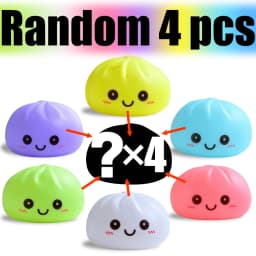 2026 New Luminous Colored Steamed Dumpling Squishy Toy, Soft Silicone Decompression LED Night Light, Glowing Squeeze Lamp for An