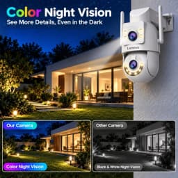 Lenovo 8MP HD Outdoor Security Camera with Dual Lens Dual Screen AI Tracking PTZ Color Night Vision Surveillance Protection