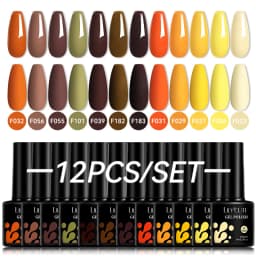 LILYCUTE 12PCs 7ml Nude Brown Red Nail Gel Polish Set Semi Permanent UV Gel For Nail Art Manicure Soak Off Gel Nail Polish Kit