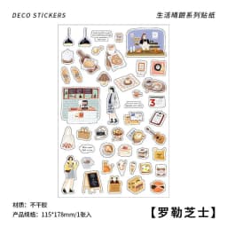 MOHAMM 1 Sheet Simple Small Pattern Home Life Sticker Daily Stationery Material