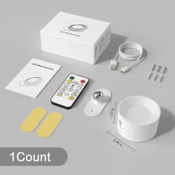 4/2PCS LED Dimmable Wall Lights with Remote, 3 Color Temperatures, Rechargeable Magnetic 360° Rotation Night Lamp for Room