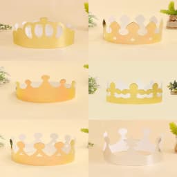30/10Pcs Gold Silver Birthday Party Hats Paper Crown Kids Birthday Party Supplies Party Crown Hat Cap Celebration Wedding Decor