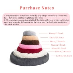 Washable Soft Long Plush Dog Bed with Zipper Cat Bed Small Medium Large Dog Round Thickened Kennel Cat Bed Blanket Couch for Dog