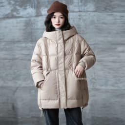 Janveny Women's Winter 90% Duck Down Jacket Hooded Autumn Thick Warm Puffer Coat Windbreasker A-lined Female Fashion Parkas