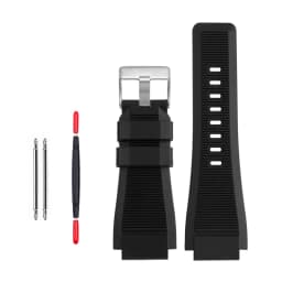35-24mm convex cowhide band For Bell Ross B&R BR-01 BR-03 Men Genuine leather watchband silicone rubber waterproof watch strap