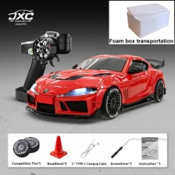 New 1:43 RC Drift Car, 2.4G Four-wheel Drive, with Steering Gyroscope Adjustable Speed Cool Light, JXC SP4301 RC Car Toy Gift