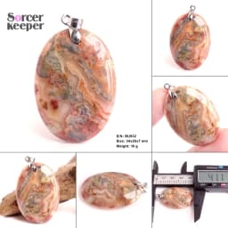 High Quality Pendentif Real Natural Crazy Lace Agate Stone Pendant Chains Necklace For Women's & Men's Jewelry Making BK996H