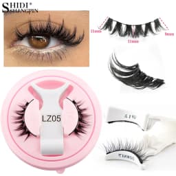 Reusable Magnetic Eyelashes 1 Pair Natural Curly Fluffy Magnetic False Eyelashes No Glue Needed Lashes Makeup with Tweezer Set