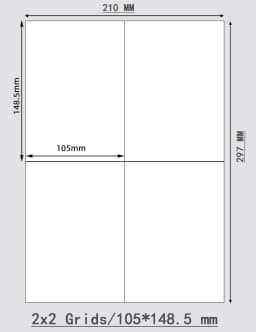Matte White A4 Printable Sticker Label Long Strip Sticker Blank Rectangular Print Stickers for Shipping Mark, Product Label Tags