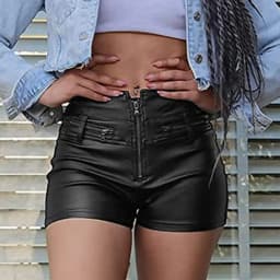 Black PU Leather Shorts Y2k Shorts Women's Spring and Summer High Waist Bag Hip Sexy Nightclub Tight Shorts Women's Pants шорты
