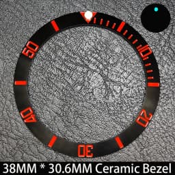 Sloping 38mm * 30.6mm Ceramic/Aluminum Blue Luminous Bezel GMT and Diving Watch Insert Fit for 40mm Watch Case Replacement Watch