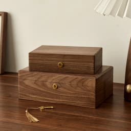 Solid Wood Jewelry Box Walnut Ring Earring Storage Display Boxes Luxury Women's Bracelet Jewelry Packaging Box with Lock