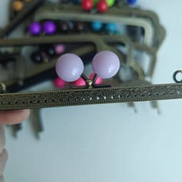 10pcs 20.5cm Big Candy Bead Metal Purse Frame Square Embossed Antique Bronze Lace Coin Purse Frame Kiss Clasp Accessory