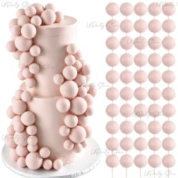 50/100pcs Cake Ball Picks Topper Wholesale 4 Sizes Foam Balls Cake Toppers for Birthday Christmas Wedding Cake Decoration Favor
