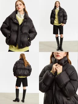 AMII Minimalist Women's Winter Down Jacket Zipper Button Warm Short Overcoats 2025 Winter New Female Solid Down Jacket 12344053
