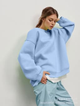 Pullover Loose Fit Hoodie Casual with Crew Neck Long Sleeve Standard Length Single Pullover Closure Japanese Korean Women Hoodie