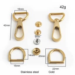 1/5Sets Stainless Steel Metal Rectangle Hanger Clasp Locks For DIY Craft Handbags Purse Bags Belt Buckles Hardware Accessories