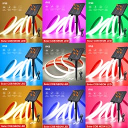 DC24V Solar Powered COB Neon LED Strip IP68 Waterproof 320Leds/M Flexible Adhesive Ribbon Rope Light Home Garden Linear Lighting