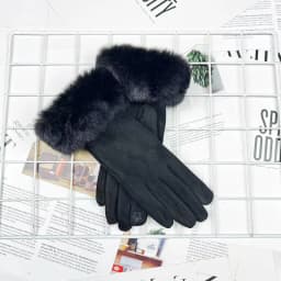 Winter Women Keep Warm Plus Velvet Touch Screen Thicken Plush Wrist Suede Gloves Solid Simple Elegant Soft Drive Cycling