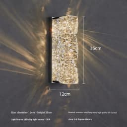 Luxury Crystal Wall Lamp Modern LED Sconce Chrome Gold Mirror Wall Light For Living Room Bedroom Aisle Indoor Decor Vanity Light