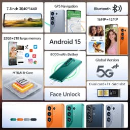 K-Touch Mobile Phones M18 Pro Max Smartphone Android 15 Cell Phone 7.3 Inch Face Unlock 8000mAh Battery 5G Dual SIM 16+48MP Camera Global Version Cellphones