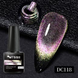 Mtssii 7ML Black Crystal Cat Magnetic Gel Sparkling Glitter Gel Nail Polish Semi Permanent UV Gel Nail Art No Need Base Color