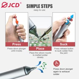 JCD New Aluminum Powerful Desoldering Pump Suction Tin Gun Soldering Sucker Pen Removal Vacuum Solder Iron Welding Repair Tool