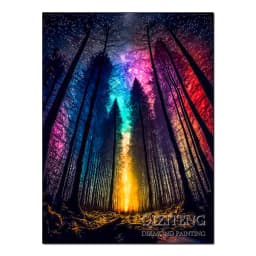 Dazzling Starry Forest Scenery Personality DIY Full Drill Diamond Painting Decorative Rhinestone Mosaic Cross-Stitch Kit
