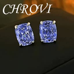 Exquisite 925 Sterling Silver Ice Flower Long Pillow-Shaped White Zircon Stud Earrings Simple Single Diamond Gold Earrings