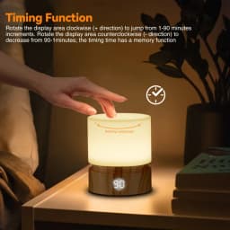 Cylindrical Timer Night Light Dimmable Table Lamp USB Rechargeable LED Breathing Nightlight for Kids Baby Nursery Sleep Aid Gift