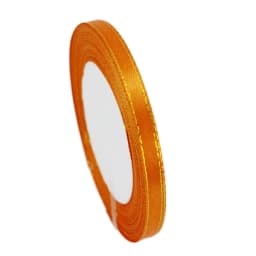 (25 Yards/roll) 6mm Gold Edged Single Face Satin Ribbon Wholesale Gift Packing Christmas Decoration Manual DIY Ribbons Fabric