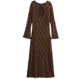 Ele Long Sve round Ne Lace Dr Autumn Winter New Arrival Women's Faion Design Sensation Slim Fit Gown 2024