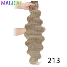 Magicae 30Inch 200g/Pc Chocolate Ombre Brown Orange Blond P27/613 Bio Body Wave Grey High Temperature Synthetic Hair Extension