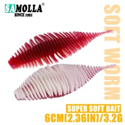 SAMOLLA Worm Silicone Soft Lure Fishing Lure Bellows Gill Artificial Pike Bass Swimbait Rig For Fishing Baits leurre souple