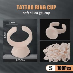 100/300/500pcs Disposable Ring Tattoo Ink Cups Soft Silicone Pigment Container Portable Microblading Permanent Tattoo Accessory