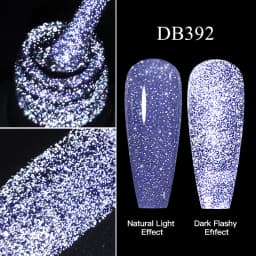 Mtssii Reflective Glitter Gel Pink Sparkling Sequins Gel Nail Polish Soak Off UV Nail Gel Semi-permanent Nail Art Decoration