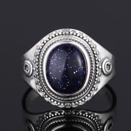 S925 Silver Ring Big Oval 8*10MM Natural Moonstone Turquoise Lapis Tiger Eye Rings for Women Gifts Fine Jewelry