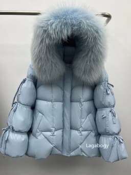 Lagabogy 2026 Big Natural Fox Fur Puffer Jacket New Winter Clothes Women Thick Warm White Duck Down Coat Female Real Fur Parker