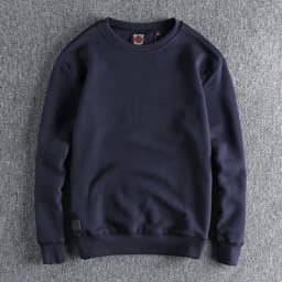 Autumn Winter American Retro Heavyweight Velvet Solid Color Sweatershirt Men's Fashion Pure Cotton Washed Youth Pullover Hoodies