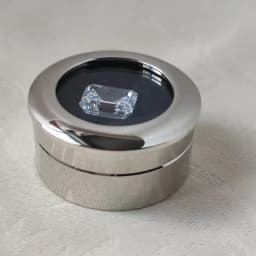 Black Round Diamond Display Box Stone Gem Storage Case Store Show Gemstone Organizer Silver Metal Diamond Gift Packaging Box