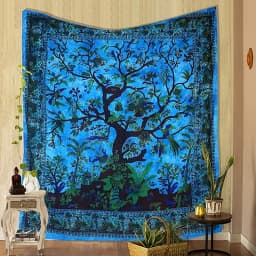 Purple Tree Of Life Tapestry Wall Hanging For Bedroom, Cafe, Studio Decor - Psychedelic Boho Style Home Decoration