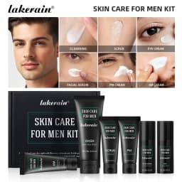 Lakerain Men Skin Care Set Long-lasting Hydration Oil Control Deep Cleaning Face SPF20 Non-greasy Refreshing Skin Care Kit