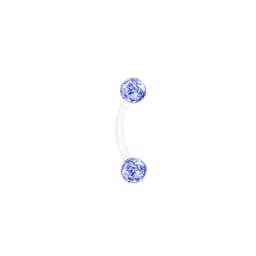 Coated Crystal Silicone 16g 1.2mm Eyebrow Ring Flexible Bioflex 6/8/10/12mm Bar Monroe Lip Curved Barbell Piercing