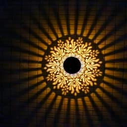 Solar Lights Peony Flower Pattern IP65 Metal Outdoor Step Wall Fence Lights Garden Backyard Decoration Outdoor Decor Front Door
