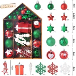 70pcs Christmas Balls Ornament Set Xmas Tree Hanging Pendant 2023 Christmas Decoration for Home New Year Gift Noel Navidad Natal