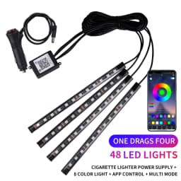 Neon LED Car Interior Ambient Foot Strip Light Kit Accessories RGB Backlight Remote App Music Control Auto Decorative Lamp