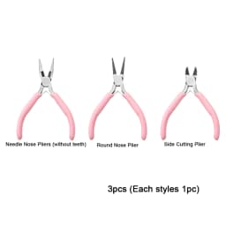 1/5/10pcs Pink Color Handle Anti-slip Splicing and Fixing Jewelry Pliers Tools & Repair Kit, for DIY Jewelery Making